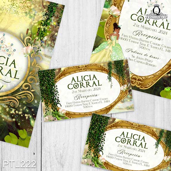 Invitaciones de XV años de la Princesa Tiana - PTL222