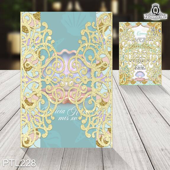 Invitaciones de xv años de la Sirenita - PTL228