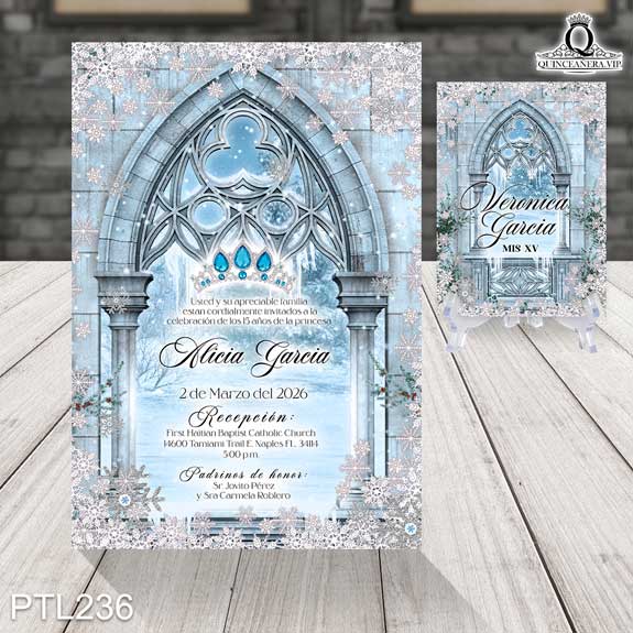 Invitaciones de Quinceañera de Frozen - PTL236