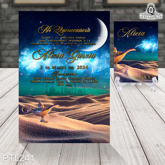Invitaciones de la Princesa de Aladdin - PTL241