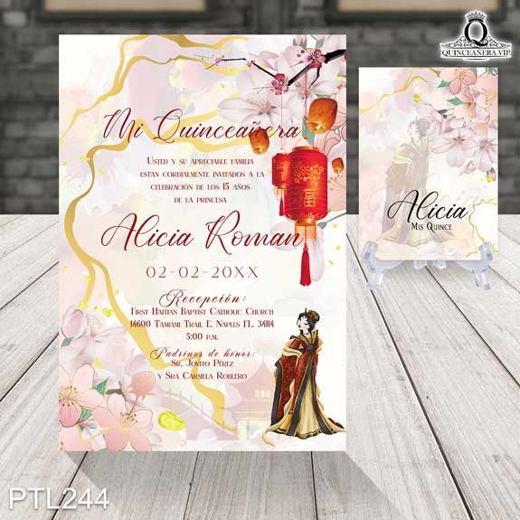 Invitaciones inspiradas en Mulán - PTL244