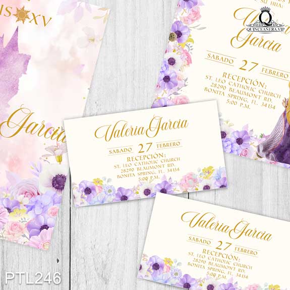 Invitaciones de Quinceañera de Rapunzel - PTL246