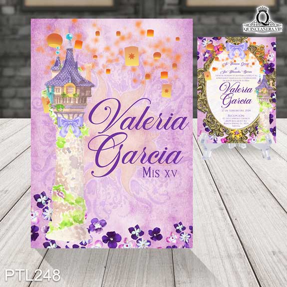 Invitaciones de Quinceañera de Rapunzel de Enredados - PTL248