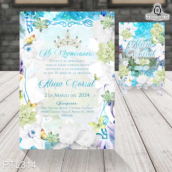 Invitaciones de la Princesa Tiana y el sapo - PTL314