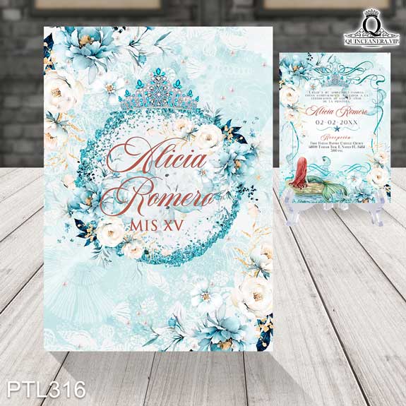 Invitaciones de la Princesa Ariel - PTL316